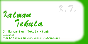 kalman tekula business card